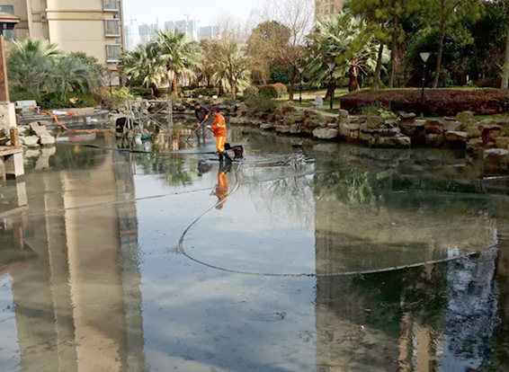 会昌景观池淤泥清理